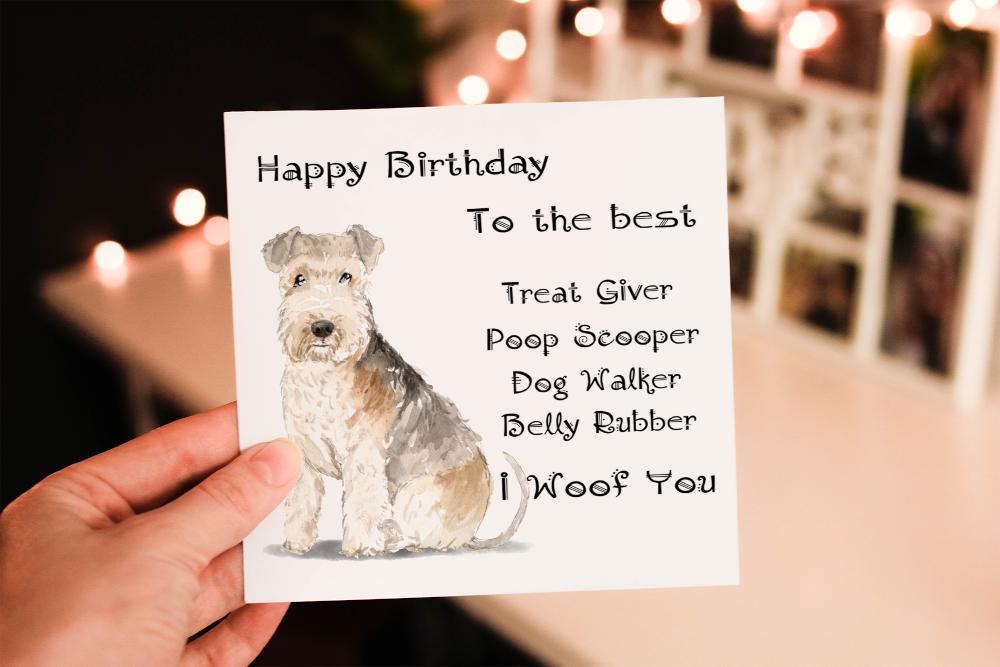 Lakeland Terrier Dog Birthday Card, Dog Birthday Card